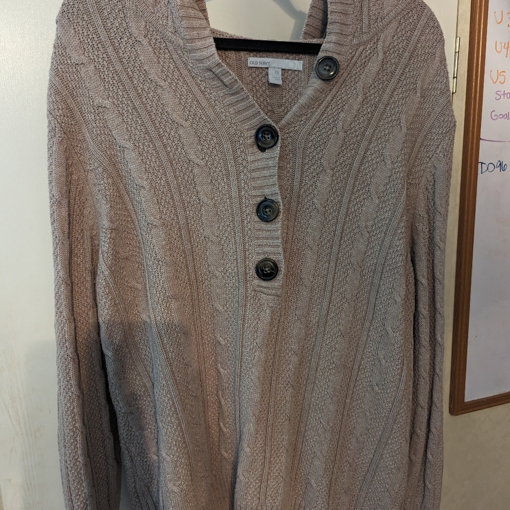 Cute Old Navy Light Brown Cabled Sweater XXL